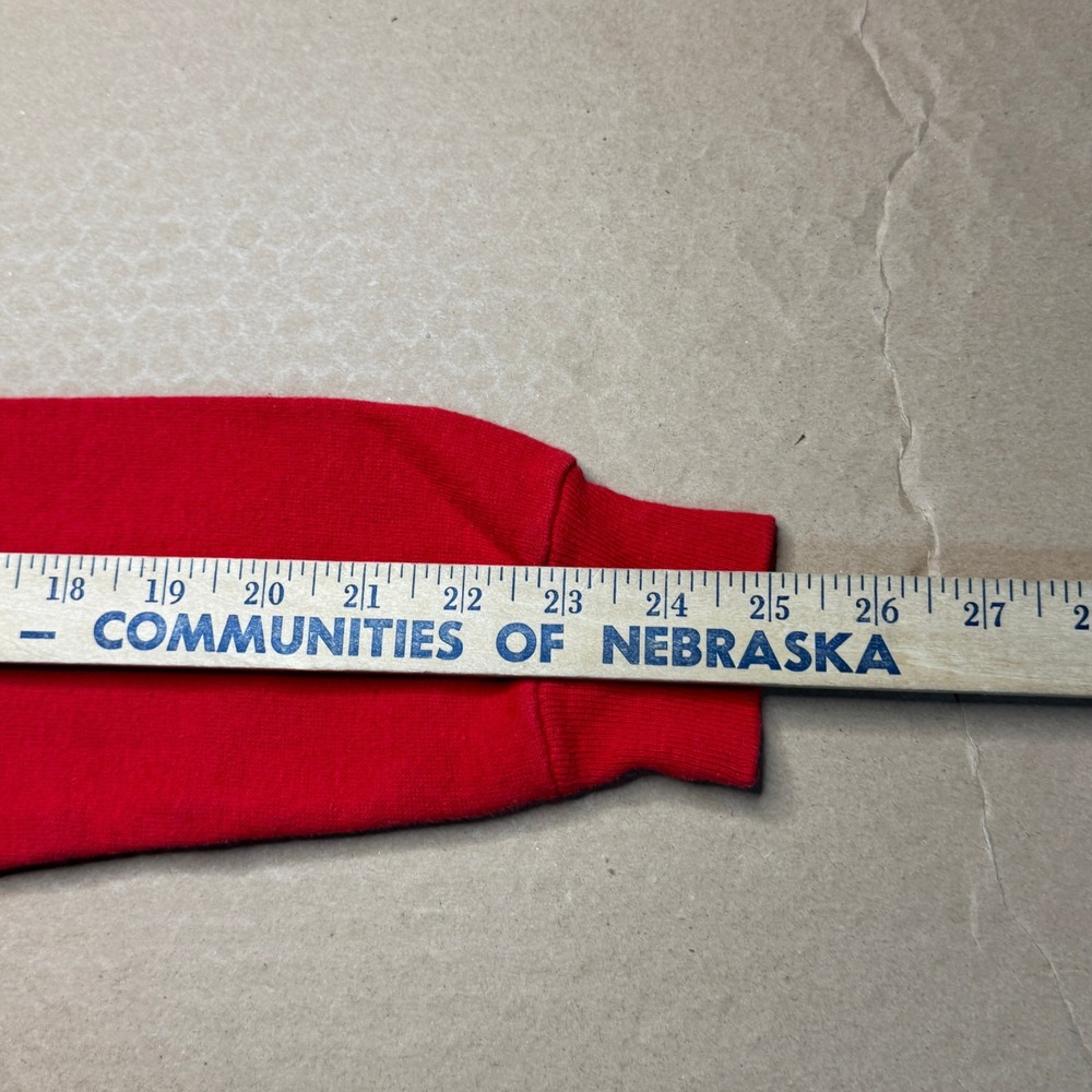 Vintage Nebraska Sweatshirt Mens Large Red White Raglan College USA Crafted - Picture 8 of 10